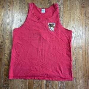 Vintage Sundog North Shore Hawaii Shirt Mens XL Red Tank Top Surf Sleeveless